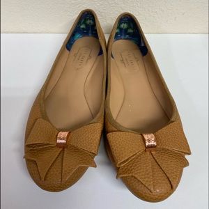 Ted Baker London Sually Tan Flats Size EU37.5/US7